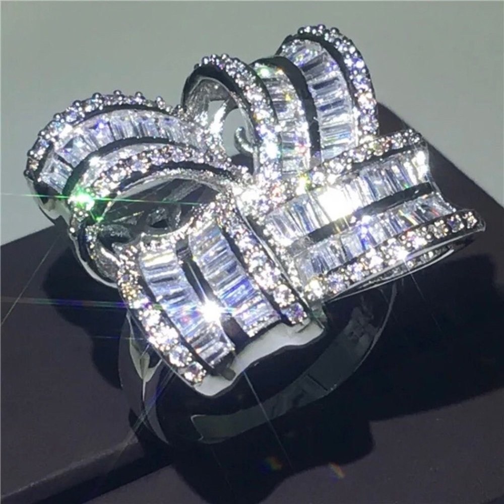 ¥ New Luxury Diamond 925 Sterling Silver Ring - Picture 3 of 7